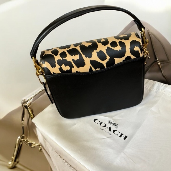 COACH Cassie 19 Leopard Print Satchel/Shoulder/Crossbody Handbag - Picture 7 of 9